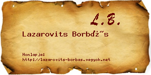 Lazarovits Borbás névjegykártya